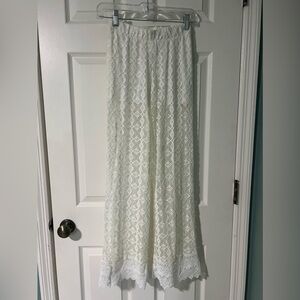 White lace beach cover pants